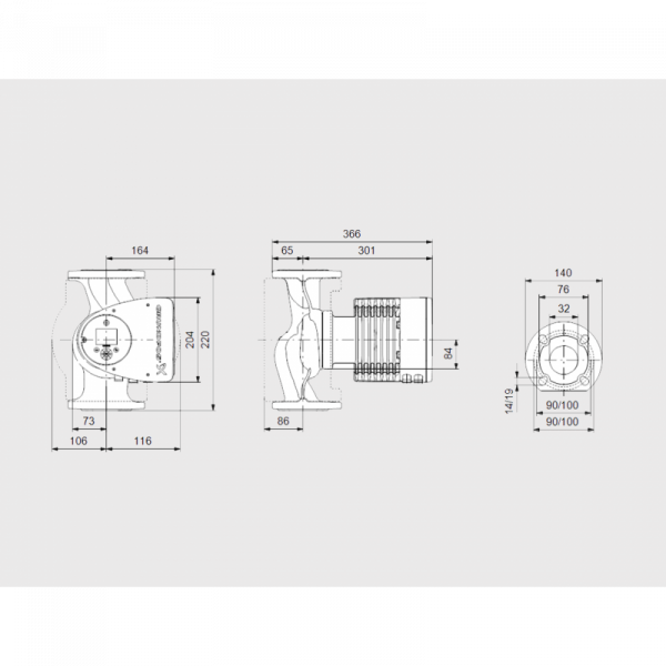Pompa de circulatie electronica 333 W, 21,8 m³/h, 220 mm, flansa DN32, Grundfos model MAGNA3 32-120 F [3]