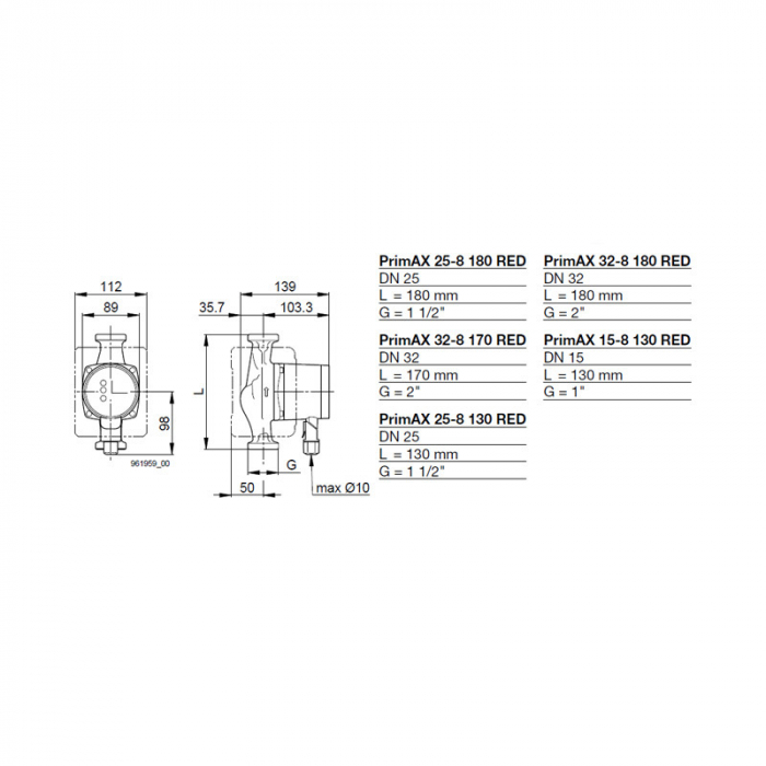 Pompa de circulatie electronica de inalta eficienta pentru instalatii de incalzire, Biral model PrimAX 25-8 180, echipata cu izolatie [3]