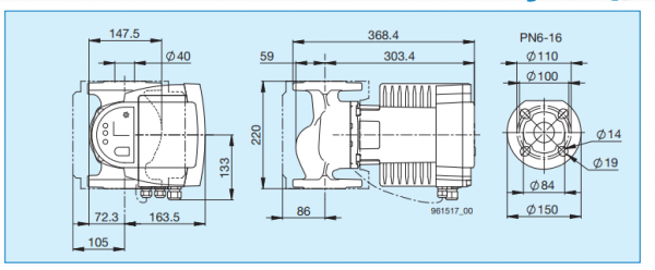 Pompa de circulatie electronica de inalta eficienta pentru instalatii de incalzire, Biral model ModulA 40-10 220 RED, echipata cu izolatie [4]