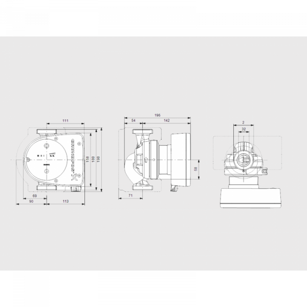 Pompa recirculare, 188 W, 9,7 m³/h, 180 mm., Grundfos MAGNA1 32-120 [2]