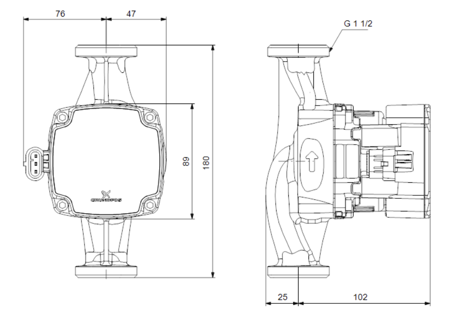 Pompa recirculare 180 mm Grundfos model Alpha1 25-60 180 [2]
