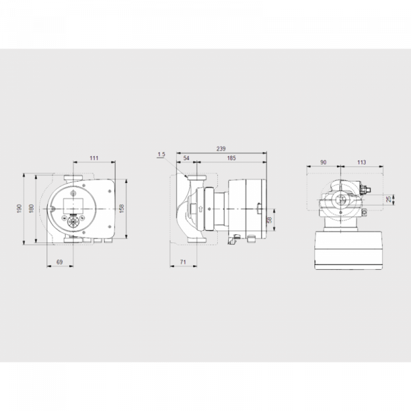 Pompa de circulatie electronica 50 W, 6,8 m³/h, 180 mm, Grundfos model MAGNA3 25-40 [3]