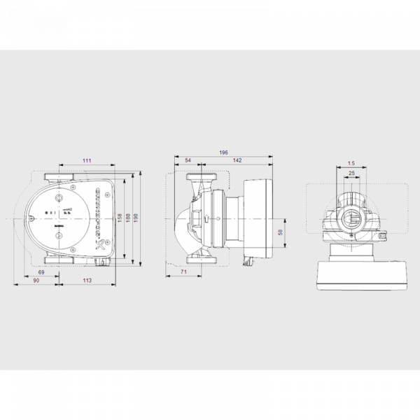 Pompa recirculare, 188 W, 9,8 m³/h, 180 mm, Grundfos MAGNA1 25-120 [2]