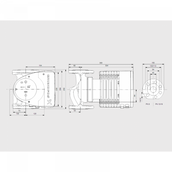 Pompa recirculare, 463 W, 23,9 m³/h, flansa DN 40, 250 mm., Grundfos MAGNA1 40-120 F [2]