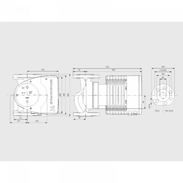 Pompa recirculare, 533 W, 33,0 m³/h, flansa DN50, 280 mm., Grundfos MAGNA1 50-120 F [2]