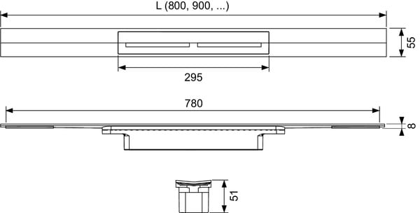Profil de dus TECEdrainprofile 900 mm Gold Opentruic periat [2]