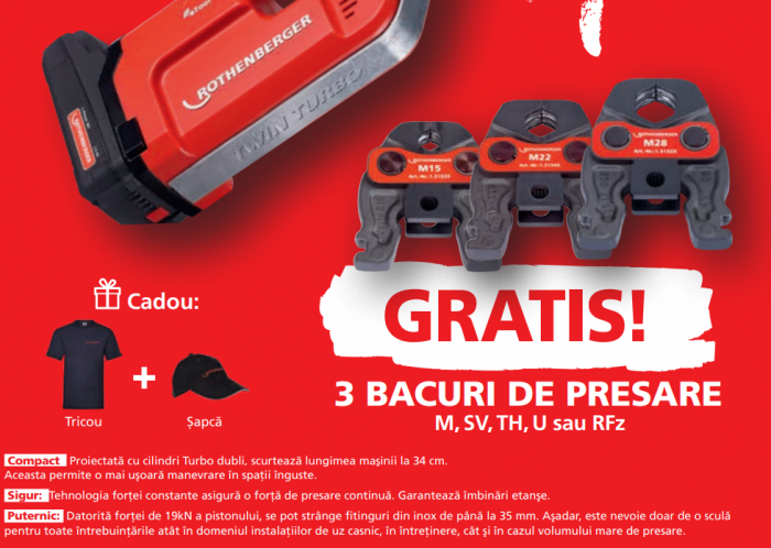 Masina presare fitinguri Rothenberger ROMAX Compact TT PJ-Set SV 15-22-28, cod 1000002117 [2]