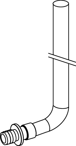 Tija TECEflex de racordare in L la radiator Ø20 x Ø15 mm, 330 mm [3]