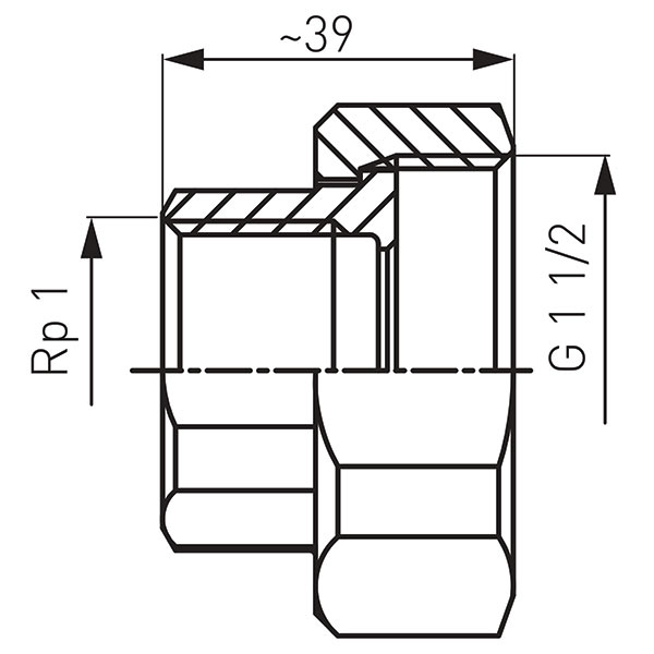 Racord olandez negru Ferro pentru pompa 1 1/2 x 1 tol - 2 bucati [2]
