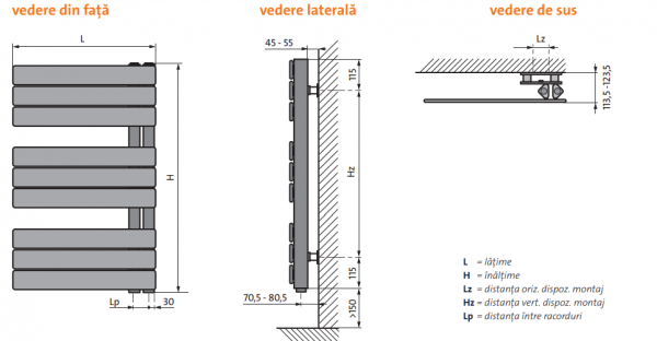 Radiator de baie, alb, L=450 x H=830, Purmo Elato [6]
