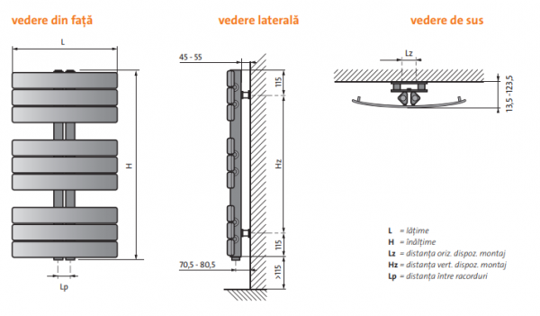 Radiator de baie, alb, L=650 x H=1430, Purmo Apolima [4]