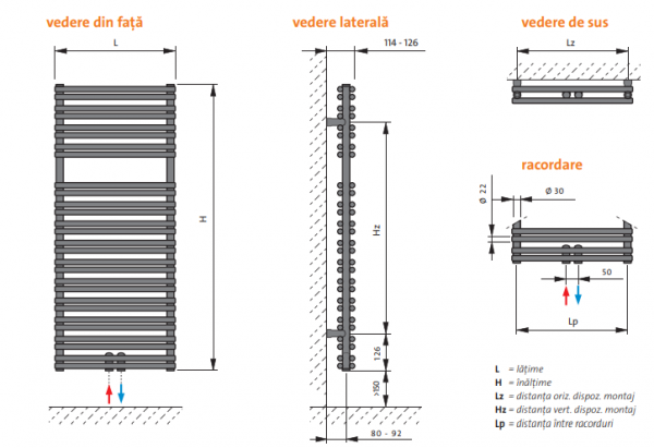 Radiator de baie portprosop, alb, L=500 x H=1764, Purmo Apia [3]