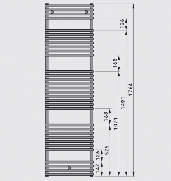 Radiator de baie drept, H=1764 x L=500, alb, Vogel&Noot Della [5]