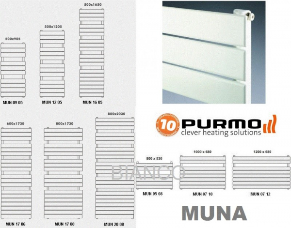 Radiator de baie, alb, L=500 x H=1650, Purmo Muna [4]