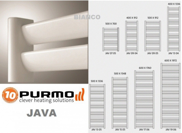 Radiator de baie portprosop, alb,  L=400 x H=912, Purmo Java [3]