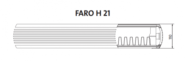 Radiator decorativ orizontal, alb, tip 21, L=1500 x H=600, Purmo Faro H [4]