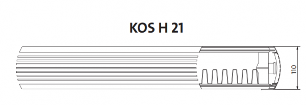 Radiator decorativ orizontal, alb, tip 21, L=600 x H=400, Purmo Kos H [5]