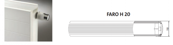 Radiator decorativ orizontal, alb, tip 20, L=1500 x H=750, Purmo Faro H [4]