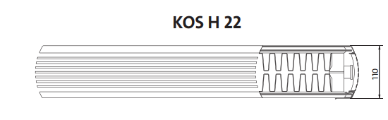 Radiator decorativ orizontal, alb, tip 22, L=1200 x H=600, Purmo Kos H [5]