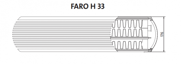 Radiator decorativ orizontal, alb, tip 33, L=1800 x H=400, Purmo Faro H [4]
