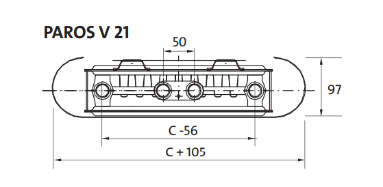 Radiator decorativ vertical, alb, tip 21, L=405 x H=1950, Purmo Paros V [4]