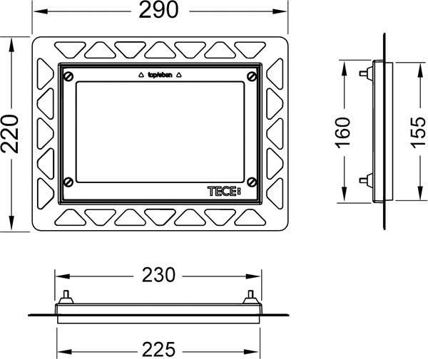Rama montaj metalica pentru clapete WC TECELoop sticla si TECEsquare [2]