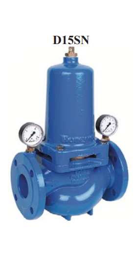 Regulator de presiune cu inchidere la debit zero Resideo - Braukmann (ex Honeywell), PN16 max 70grdC racorduri cu flanse gama de reglare 0.2-2bar DN150 livrat cu 2 manometre [1]