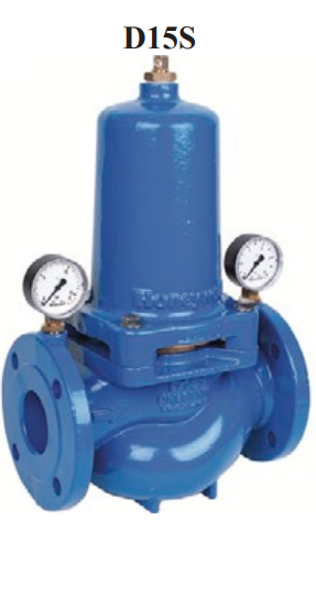 Regulator de presiune cu inchidere la debit zero Resideo - Braukmann (ex Honeywell), PN16 max 70grdC racorduri cu flanse gama de reglare 1.5-8bar DN150 livrat cu 2 manometre [1]