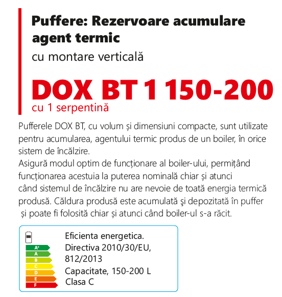 Rezervor de acumulare Radox cu o serpentina 200 litri model DOX BT1 200 [2]