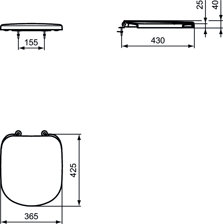 Capac pentru vas WC cu balamale metalice duroplast Ideal Standard gama Tempo [2]