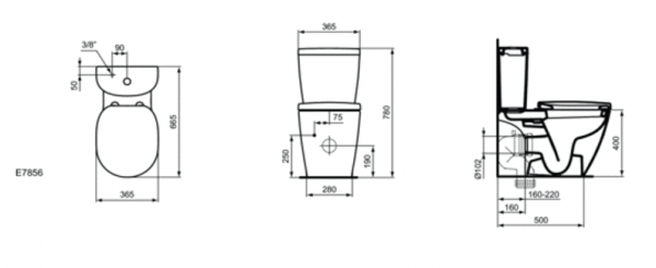 Rezervor pentru vas WC buton cu dubla comanda 6/3 litri Ideal Standard gama Connect Arc [2]