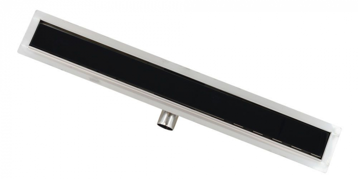 Rigola de dus cu gratar din inox, sticla neagra si izolatie, 700 x 70 mm, Gehler seria Glasse [2]