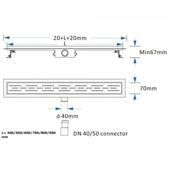 Rigola din inox 80 cm CLASIC Ermetiq VEN-S807A [3]