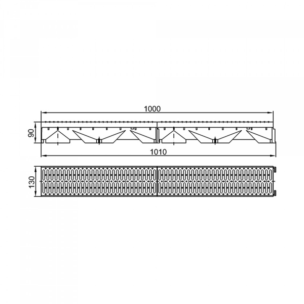 Rigola pentru exterior, L=90 cm, gratar din plastic, Styron STY-900-M [2]