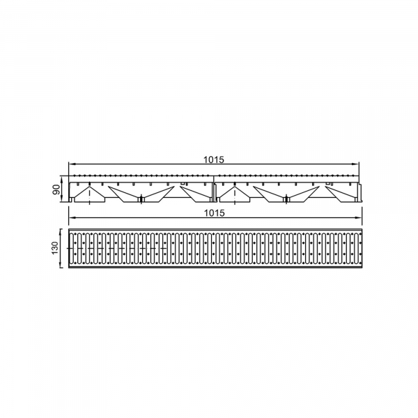 Rigola pentru exterior, L=90 cm, gratar din otel galvanizat, Styron STY-900 [2]