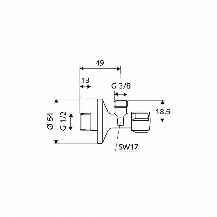 Robinet coltar reglabil, 1/2 - 3/8, cromat, Schell Comfort [2]