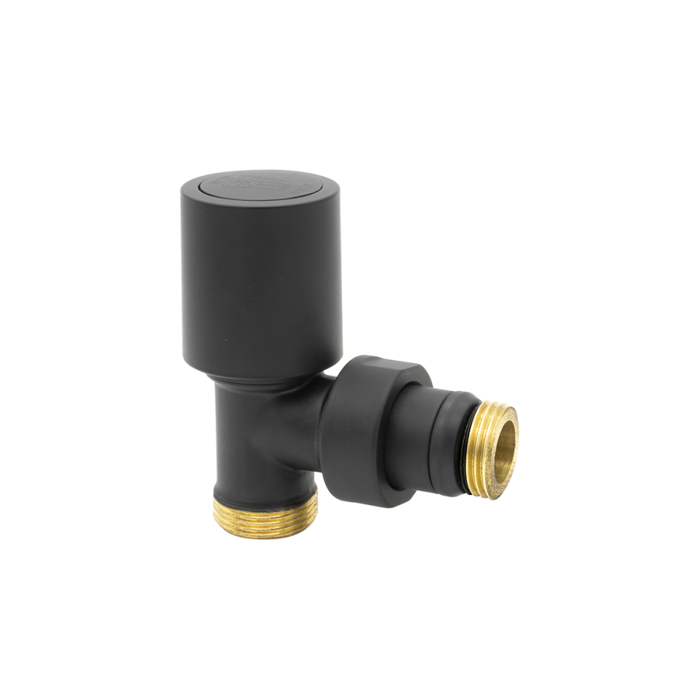 Robinet coltar tur cap termostatic pentru conectare cupru si pex, ICMA 1134 1/2" negru mat [1]