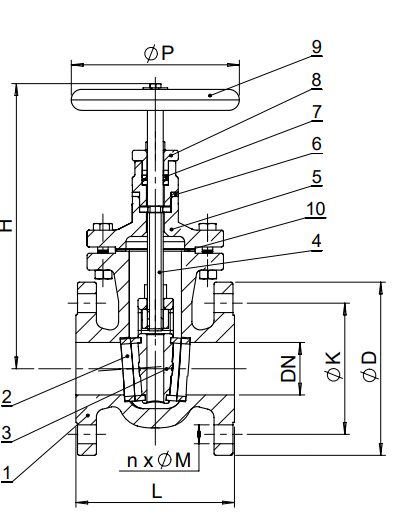 Robinet sertar pana, corp plat, DN80, TECOFI V3200 [2]