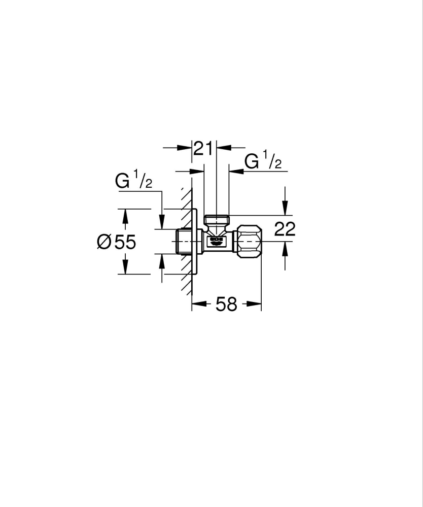Robinet coltar Grohe 1/2" x 1/2", crom [3]
