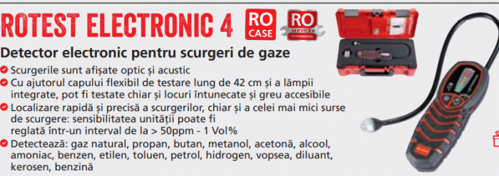 ROTEST ELECTRONIC 4 Rothenberger, aparat depistare scurgeri de gaze, sonda de gaz cu lungime de 430 mm, cod 1000003199 [2]