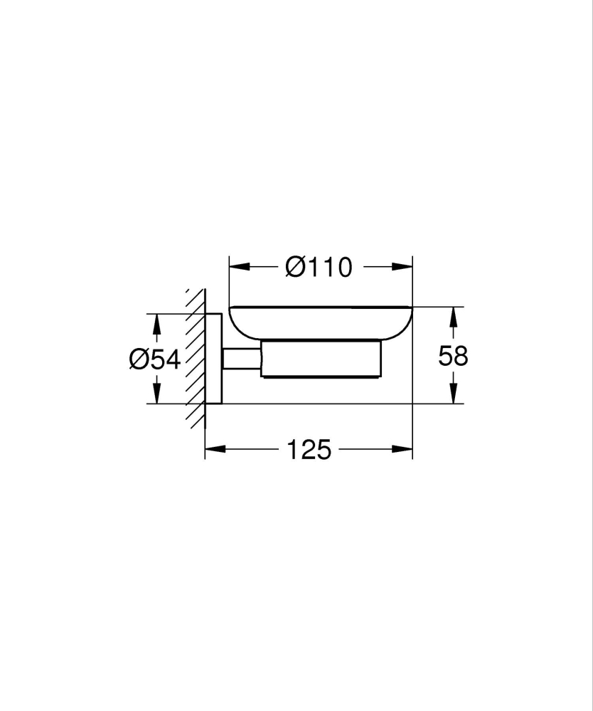 Savoniera Grohe Start, sticla satinata, diametru 110 mm x 59 mm, fara suport, compatibil cu 41193 si 41096, sticla, transparent [5]