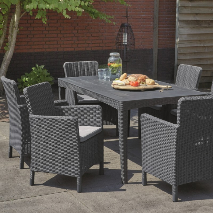 Scaun grafit, imitatie de ratan, Keter Mallorca [4]