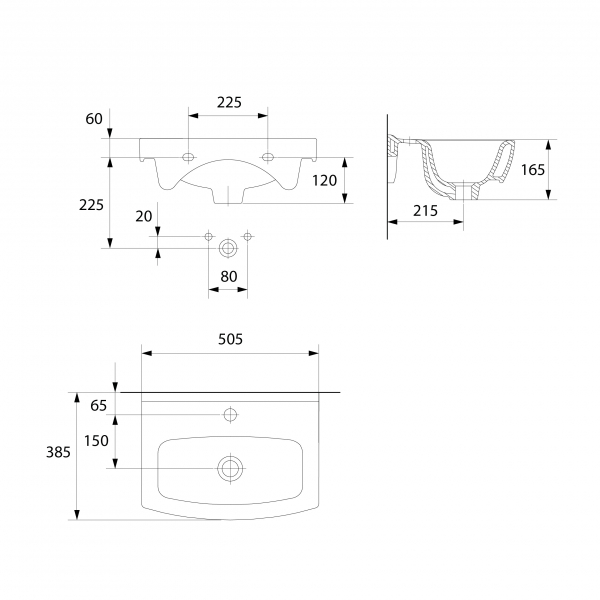 Set mobilier de baie montat, dulap + lavoar, A=38.5 x H=68.7 x L=50.5 cm., Cersanit 754 Sati Cersania [3]
