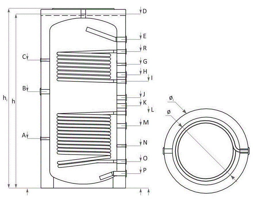 Rezervor de acumulare Ferroli, 2 serpentine cu izolatie 100 mm, model FB2 5000 - 5000 litri [4]