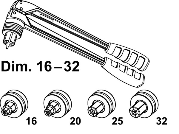 Trusa manuala TECEflex RazFaz pentru largire tevi Ø14-32 mm [2]