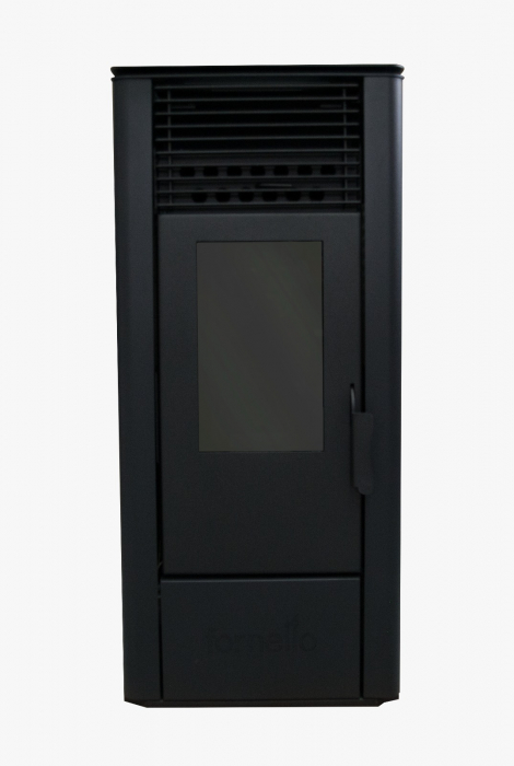 Semineu pe peleti cu aer cald Fornello, model Sophia Premium 11 kw, bordeaux, tiraj fortat, telecomanda, focar din fonta [3]