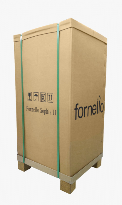 Semineu pe peleti cu aer cald Fornello, model Sophia Premium 11 kw, bordeaux, tiraj fortat, telecomanda, focar din fonta [4]