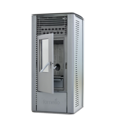 Semineu pe peleti cu tiraj fortat, 11 kW, negru, Fornello Sophia Premium [2]