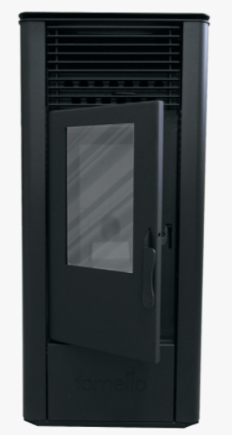 Semineu pe peleti cu tiraj fortat, 11 kW, negru, Fornello Sophia Premium [6]