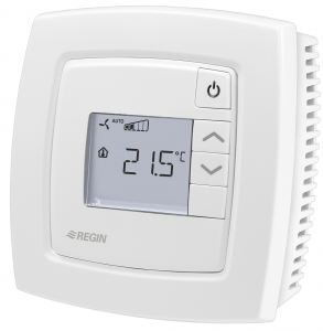 Senzor de temperatura ambianta pentru Corrigo / Exocompact Regin, design Regio cu display taste: ocupare si ajustare temperatura Conectare cu cablul EDSP-K3 (nelivrat) [1]